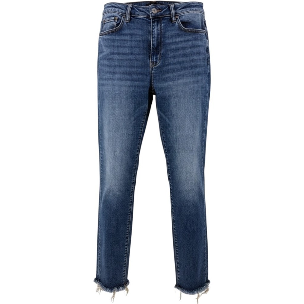 Judy Blue Relaxed Fit Jeans Frayed Hem 32 Boho Chic Medium Wash Western Rustic